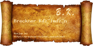 Breckner Kálmán névjegykártya